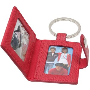 Foto portachiavi in pelle rossa
