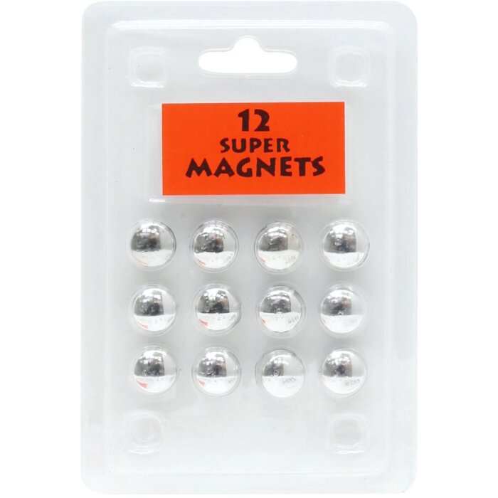 Confezione blister 12 magneti argento