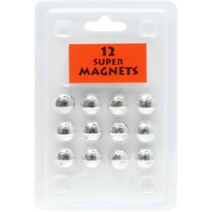 Confezione blister 12 magneti argento