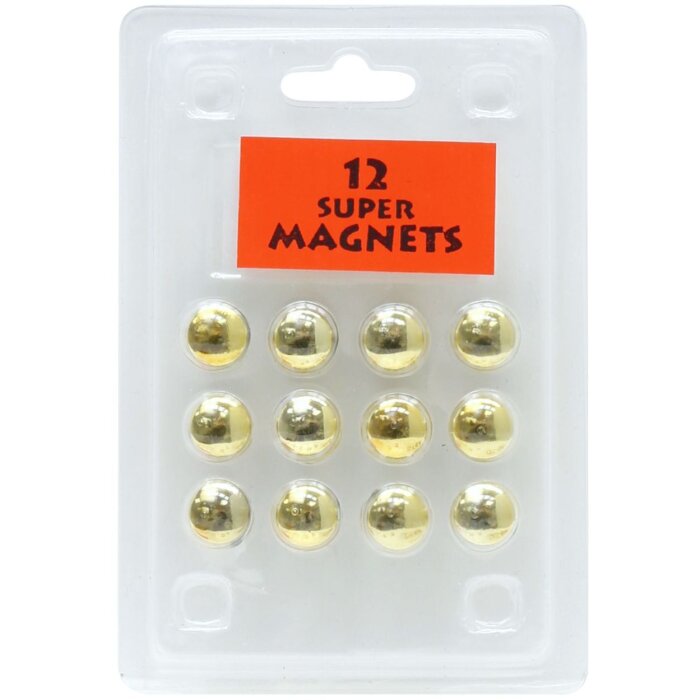 Confezione blister 12 magneti oro