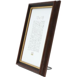 Cornice in legno Deknudt S406 noce 20x30 cm bordo oro