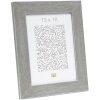 Cornice di legno S49B verniciata grigio-beige 13x13 cm