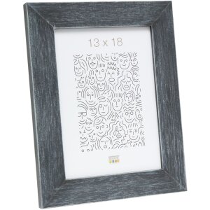 Cornice in legno S49B verniciata grigio scuro 13x18 cm