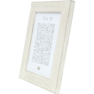 Cornice di legno S49B dipinta di bianco 13x18 cm