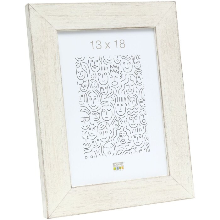 Cornice di legno S49B dipinta di bianco 15x15 cm