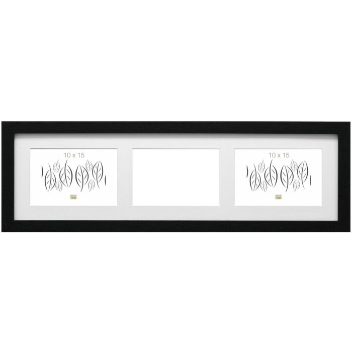 Cornice da galleria in legno S66KC3 nero 3 foto 10x15 cm