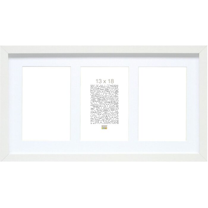 Deknudt Cornice S66KA6 Legno Bianco 3 Foto 15x20 cm (28x55 cm)