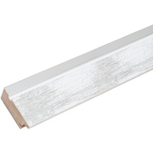 Cornice in legno Deknudt S43RE 20x30 cm bianco - bordo argento