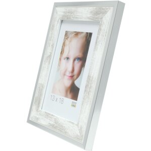 Cornice in legno Deknudt S43RE 20x30 cm bianco - bordo argento