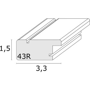 Cornice in legno Deknudt S43RE 20x30 cm bianco - bordo argento