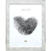 Cornice in legno Deknudt S43RE 20x30 cm bianco - bordo argento