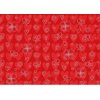 Carta 50x70cm cuori rosso argento