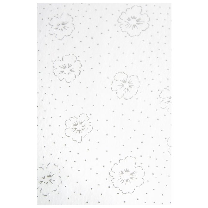 Carta 70x100 cm in tessuto non tessuto bianco fiore argento
