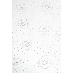 Carta 70x100 cm in tessuto non tessuto bianco fiore argento