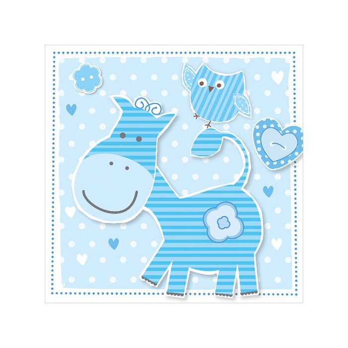 Mini card horse bleu