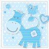 Mini card horse bleu