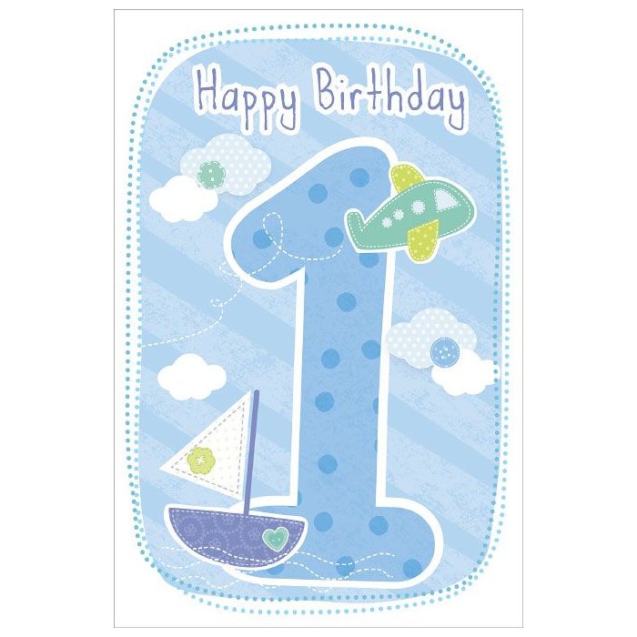 Biglietto Artebene Buon compleanno bambini 1 anno bleu
