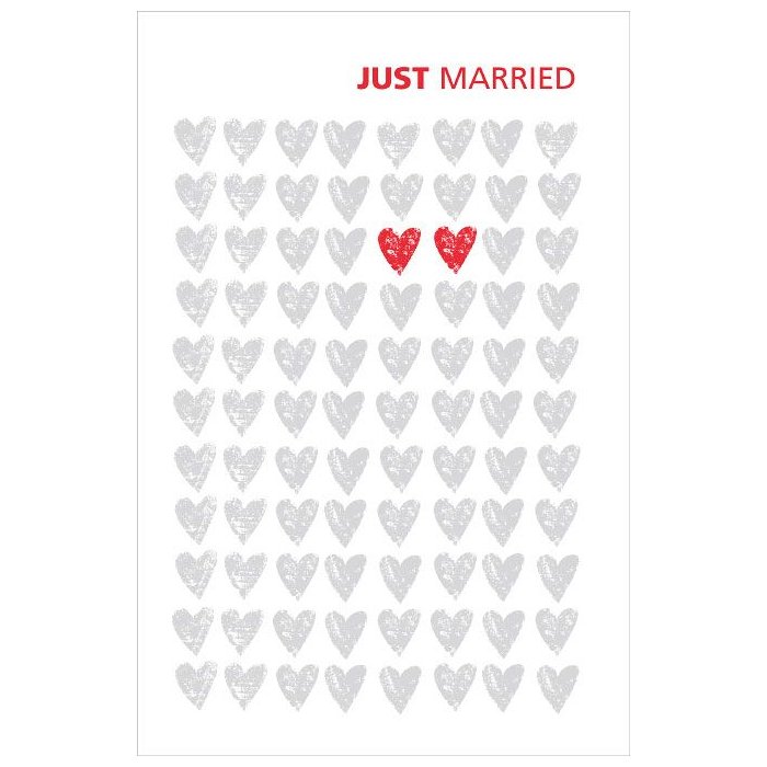 Artebene Card Just Married Hearts Biglietto di auguri per il matrimonio