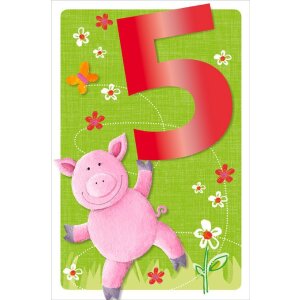 Biglietto Artebene 5° compleanno bambini