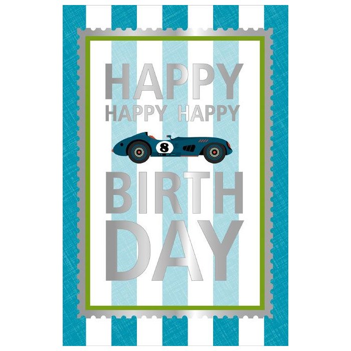 Artebene Card Compleanno Auto da corsa, goffrato