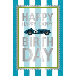 Artebene Card Compleanno Auto da corsa, goffrato