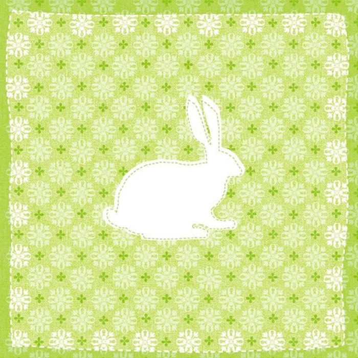 Tovaglioli di carta 33x33 cm modello coniglio verde