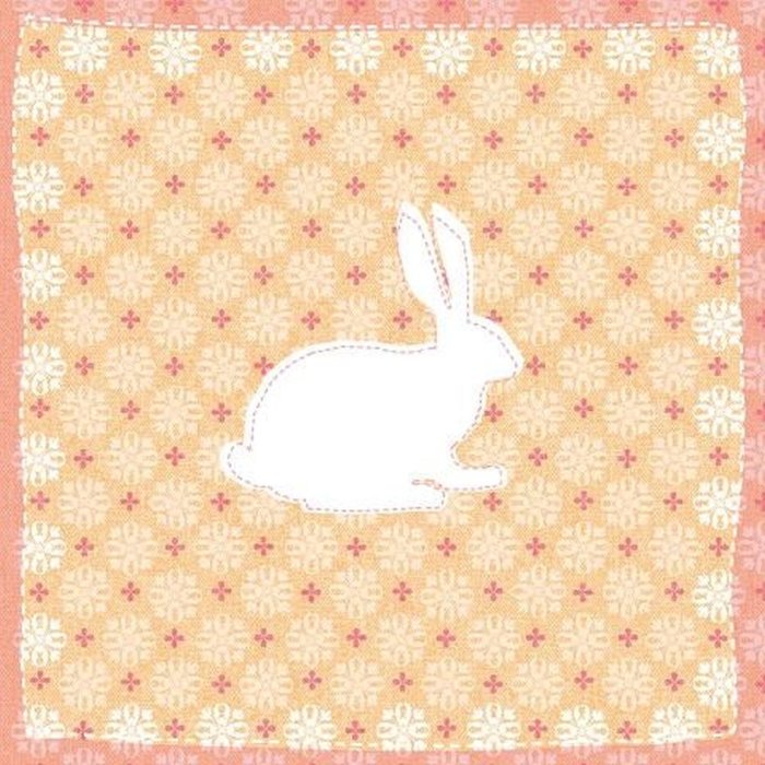 Tovaglioli di carta 33x33 cm Bunny Pattern albicocca