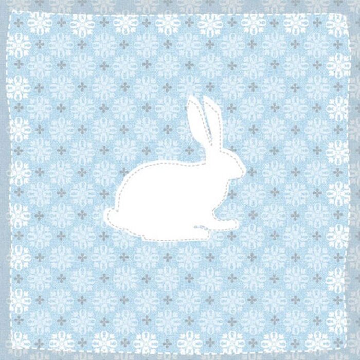 Tovaglioli di carta 33x33 cm motivo coniglietto grigio blu