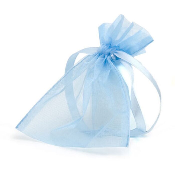 Sacchetto in organza 9x12 cm azzurro