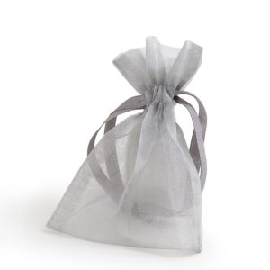 Sacchetto in organza 9x12 cm grigio argento