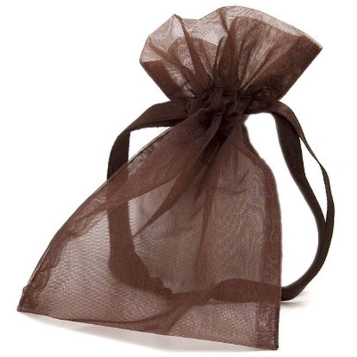Sacchetto in organza 9x12 cm cioccolato