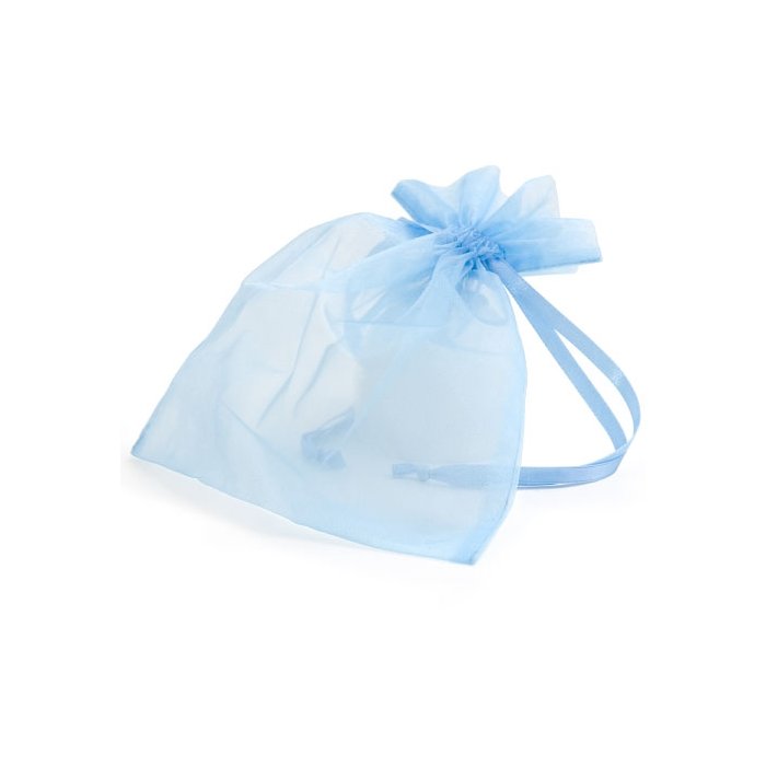 Borsa in organza 17x21 cm bleu