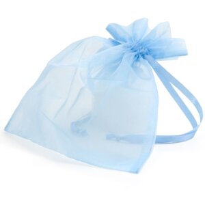 Borsa in organza 17x21 cm bleu