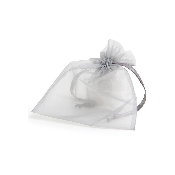 Borsa in organza 17x21 cm grigio argento