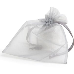 Borsa in organza 17x21 cm grigio argento