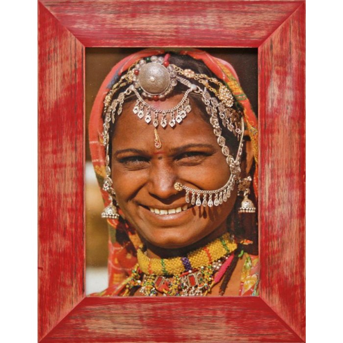 Henzo Cornice di legno India 10x15 cm rosso