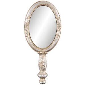 Specchio a mano in argento barocco 12x3x27 cm
